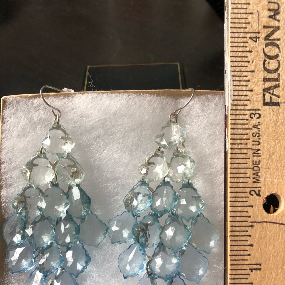 Light blue crystal drop earrings
